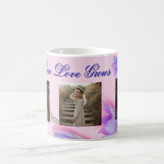 Where Love Grows Mug | Personalized Floral Photo  (Centre)