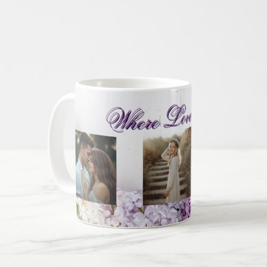 Where Love Grows Mug | Personalized Lilac Photo Mu (Devant gauche)