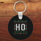 Where My Ho's At Ho Matching Couple Ugly Christmas Sleutelhanger (Voorkant)