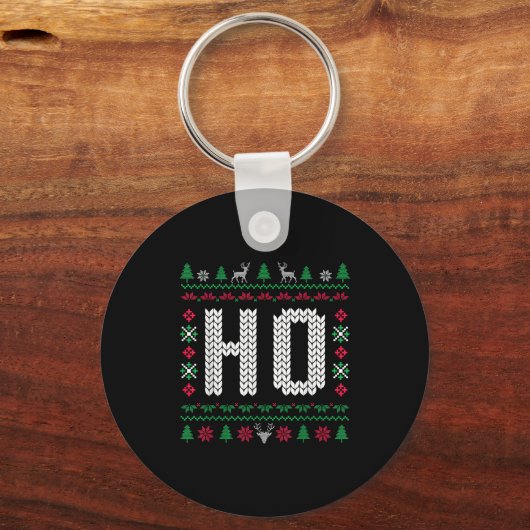 Where My Ho's At Ho Matching Couple Ugly Christmas Sleutelhanger (Voorkant)