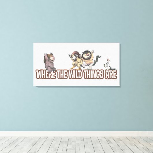 Where the Wild Things Are Characters on Logo Canvas Afdruk (Insitu (Houten vloer))