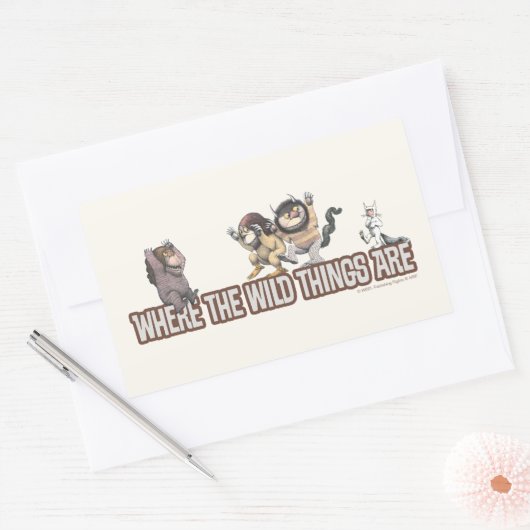 Where the Wild Things Are Characters on Logo Rechthoekige Sticker (Envelop)