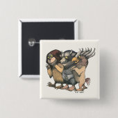 Where the Wild Things Are | Creaturen Vierkante Button 5,1 Cm (Voorkant /achterkant)