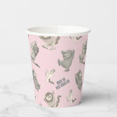 Where the Wild Things Are Pink Star Pattern Papieren Bekers (Links)