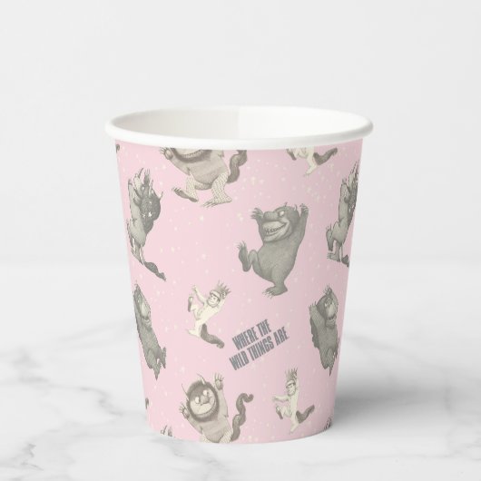 Where the Wild Things Are Pink Star Pattern Papieren Bekers (Links)