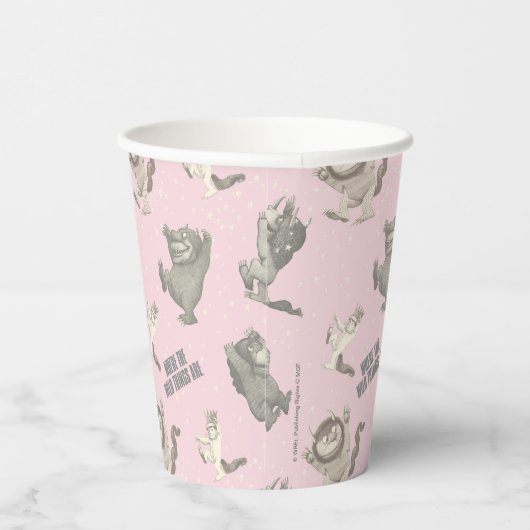 Where the Wild Things Are Pink Star Pattern Papieren Bekers (Rechts)