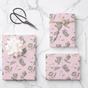Where the Wild Things Are Roze Sterren Patroon Inpakpapier Vel