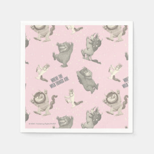 Where the Wild Things Are Roze Sterren Patroon Servet