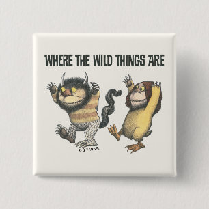 Where the Wild Things Are   Twee wilde dingen Vierkante Button 5,1 Cm