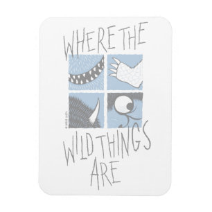 Where The Wild Things Are   Vierkant Grafisch ontw Magneet