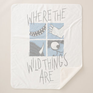 Where The Wild Things Are   Vierkant Grafisch Sherpa Deken