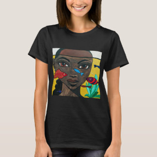 Where Thoughts Swim | Zwarte Vrouw Kunst Afrocentr T-shirt