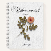 Where Words Bloom – Personalized Writing Journal (Devant)