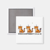 Which Is Different? Cute Tiger Animal World Game Magneet (Voorkant / Achterkant)