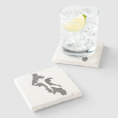 Whidbey Island Island County Map Design Stenen Onderzetter (Zijkant)