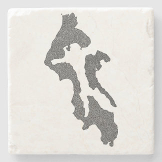 Whidbey Island Island County Map Design Stenen Onderzetter