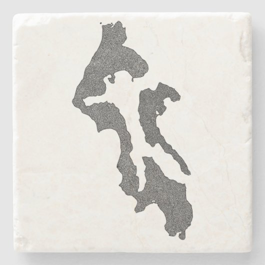Whidbey Island Island County Map Design Stenen Onderzetter (Voorkant)