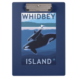 Whidbey Island, WashingtonOrca en Calf Klembord