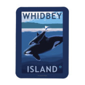 Whidbey Island, WashingtonOrca en Calf Magneet (Verticaal)