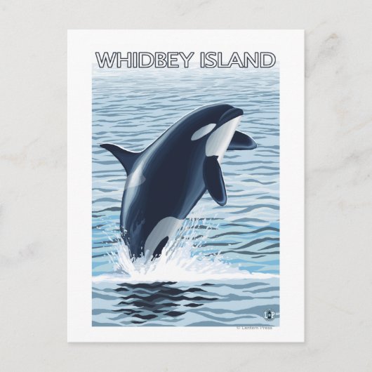 Whidbey Island, WashingtonOrca Jumping Briefkaart (Voorkant)