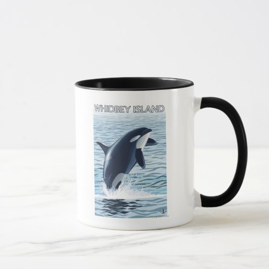 Whidbey Island, WashingtonOrca Jumping Mok (Rechts)