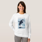 Whidbey Island, WashingtonOrca Jumping T-shirt (Voorkant volledig)