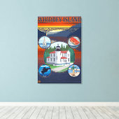 Whidbey Island, WashingtonScene Travel Poster Canvas Afdruk (Insitu (Houten vloer))
