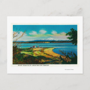 Whidby Island en Mt. Baker uit Port Townsend Briefkaart