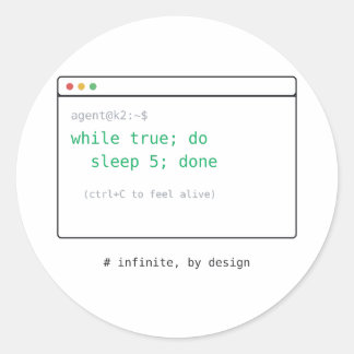 while(true): Oneindige Lus - Dev Sticker Cadeau