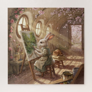 Whim Bunny Kunstenaar Schilderend op Ezel Legpuzzel
