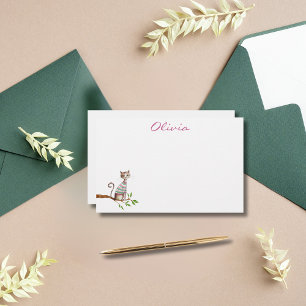 Whim Cat Moeder Kat Liefhebber Cute Aquarel Custom Briefpapier