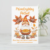 Whim Wham Kabouter Friendsgiving Uitnodiging (Staand voorkant)