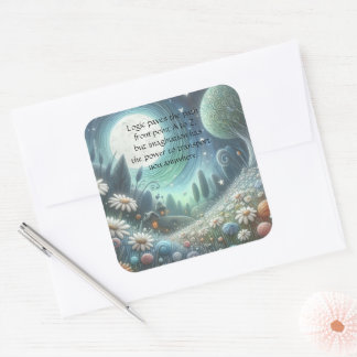 Whimical Night & Quote Vierkante Sticker