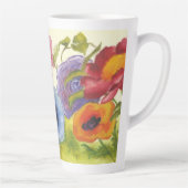 Whimically kleurrijke bloemen op hoog latte mok (Rechts)