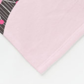 Whimige roze grijze harten en bloemen bloemnaam fleece deken (Hoek)