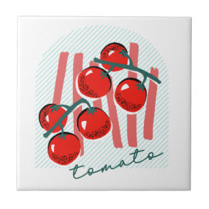 Whimiscal Italië Tomaten Patroon Tegeltje