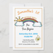 Whimiscal Rainbow 1e Verjaardag uitnodiging (Voorkant)