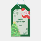 whimiscal santa claus pine tree merry christmas  cadeaulabel (Voorkant)