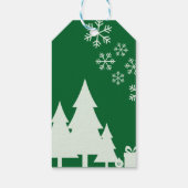 whimiscal santa claus pine tree merry christmas  cadeaulabel (Achterkant)