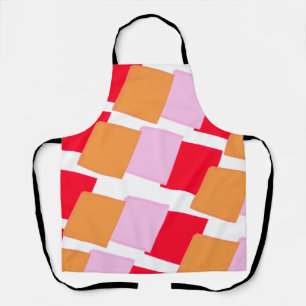 Whimiscal Vierkanten Rood Oranje Roze Schort