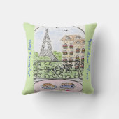 Whimisch PARIS APPARTEMENT Gepersonaliseerde Eiffe Kussen (Achterkant)