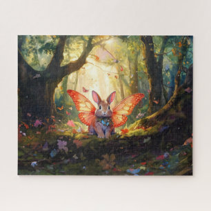 Whimische konijn in een betoverd bos legpuzzel
