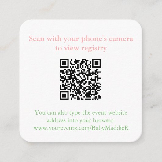 Whimisical Hand geschilderd Boxwood Bunny QR Code Informatiekaartje (Voorkant)