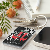 Whimisical Kerstmis Elf Feet Snowflakes Stocking Sleutelhanger (Voorkant Rechts)