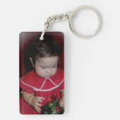 Whimisical Kerstmis Elf Feet Snowflakes Stocking Sleutelhanger (achterkant)