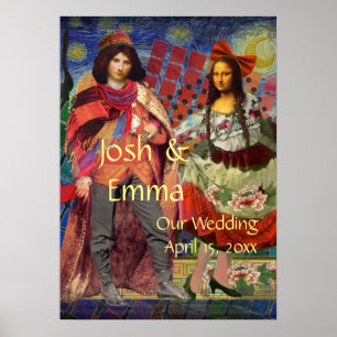 Whimisieke Trouwkoppel Poster Grappig
