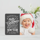 Whimsal Chalkboard Joyeux Cartes photos de Noël (Debout devant)