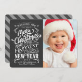 Whimsal Chalkboard Joyeux Cartes photos de Noël (Devant / Derrière)