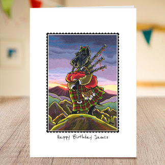 Whimsday Scottie Bagpipes Carte de voeux