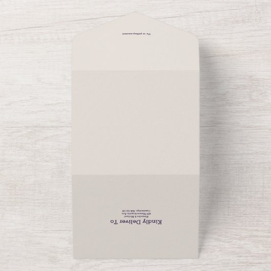 Whimserige waterverf strand bestemmingsbruiloft all in one uitnodiging (Buitenkant)